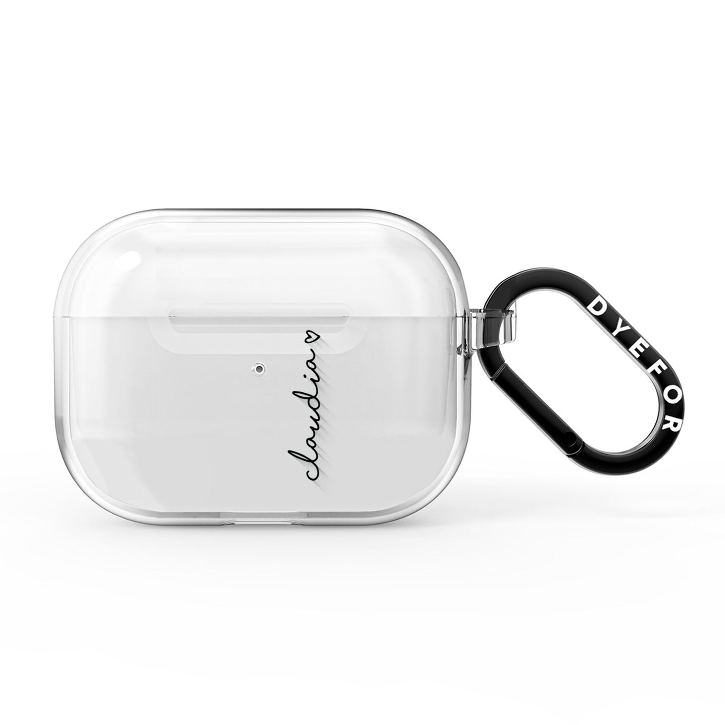 Personalised Black Name Heart Handwriting AirPods Pro Clear Case