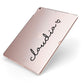 Personalised Black Name Heart Handwriting Apple iPad Case on Rose Gold iPad Side View