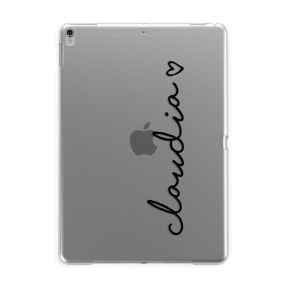Personalised Black Name Heart Handwriting Apple iPad Silver Case
