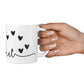 Personalised Black Name Love Hearts Clear 10oz Mug Alternative Image 4
