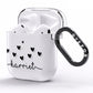 Personalised Black Name Love Hearts Clear AirPods Clear Case Side Image