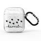 Personalised Black Name Love Hearts Clear AirPods Glitter Case