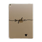 Personalised Black Name One Heart Clear Apple iPad Gold Case
