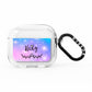 Personalised Black Name Purple Unicorn Marble AirPods Clear Case 3rd Gen