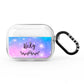 Personalised Black Name Purple Unicorn Marble AirPods Pro Clear Case