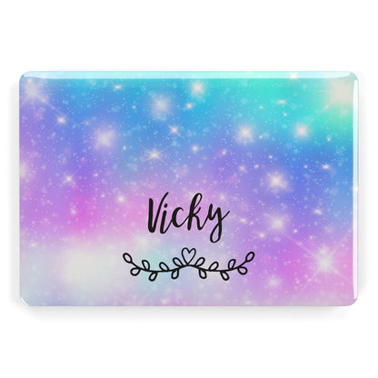 Personalised Black Name Purple Unicorn Marble Apple MacBook Case