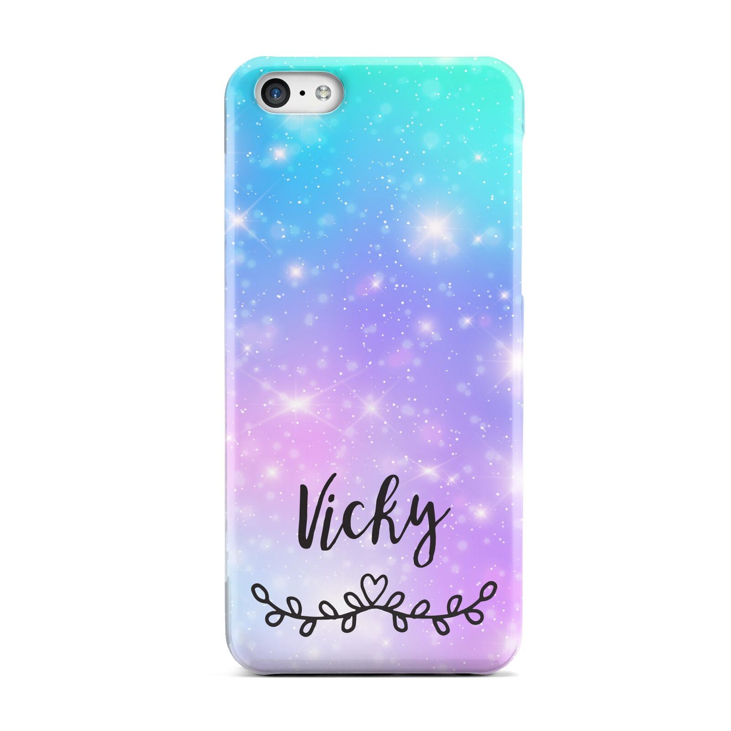 Personalised Black Name Purple Unicorn Marble Apple iPhone 5c Case