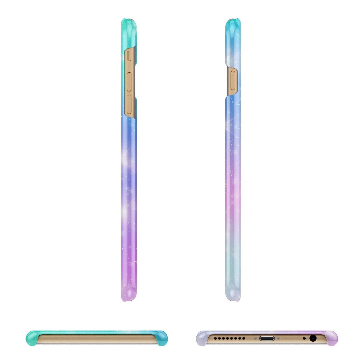 Personalised Black Name Purple Unicorn Marble Apple iPhone 6 Plus 3D Wrap Snap Case Angled Images