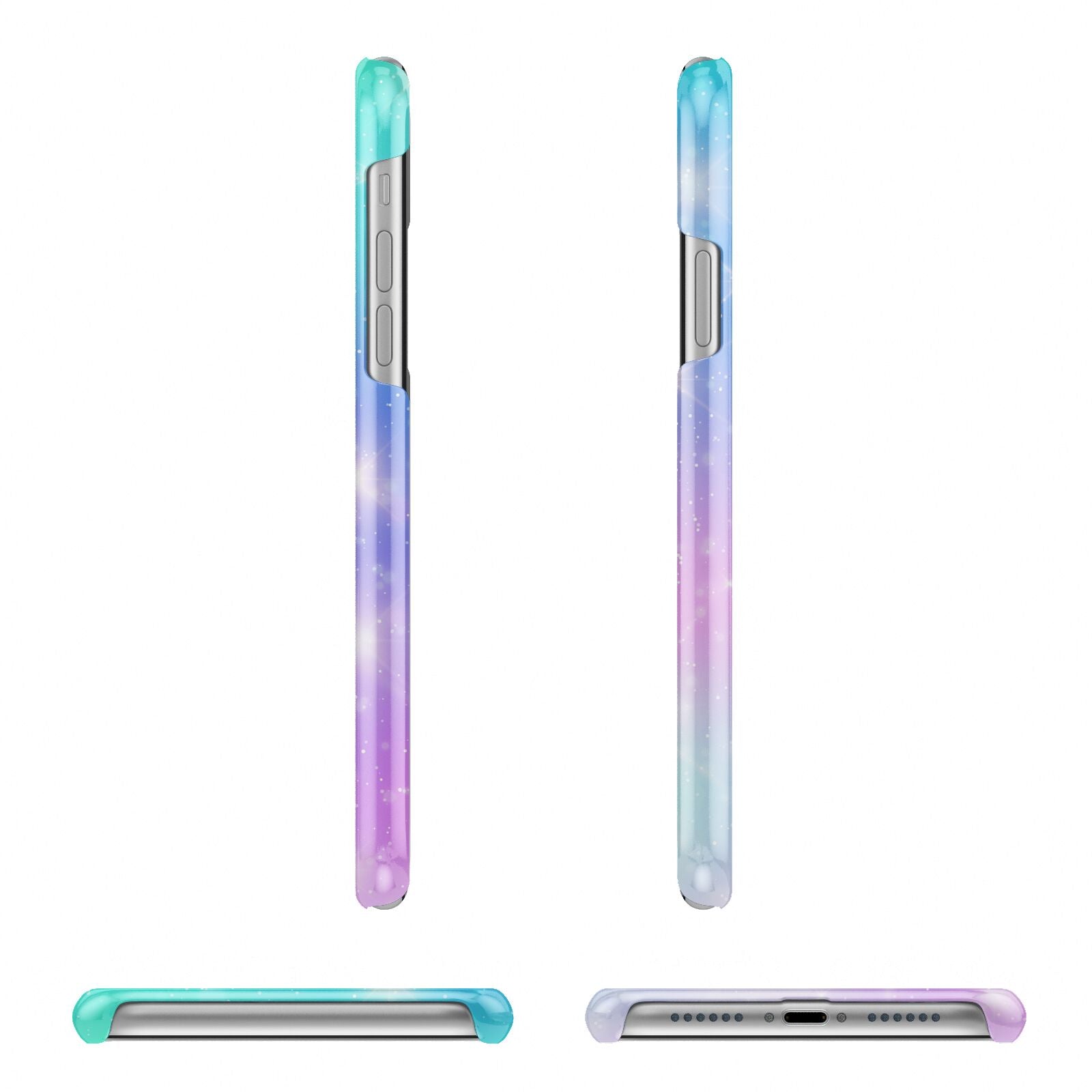 Personalised Black Name Purple Unicorn Marble Apple iPhone XR 3D Wrap Snap Case Angled Images on White Phone