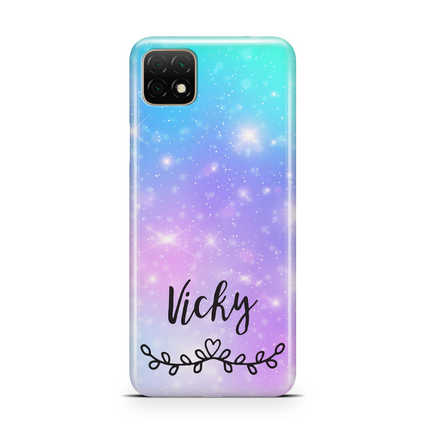 Personalised Black Name Purple Unicorn Marble Huawei Enjoy 20 Phone Case