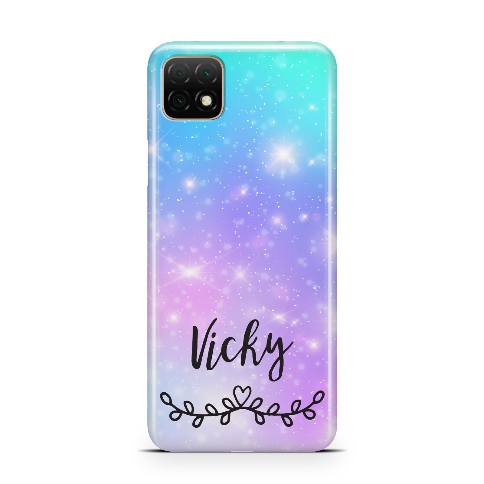 Personalised Black Name Purple Unicorn Marble Huawei Enjoy 20 Phone Case