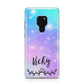 Personalised Black Name Purple Unicorn Marble Huawei Mate 20 Phone Case