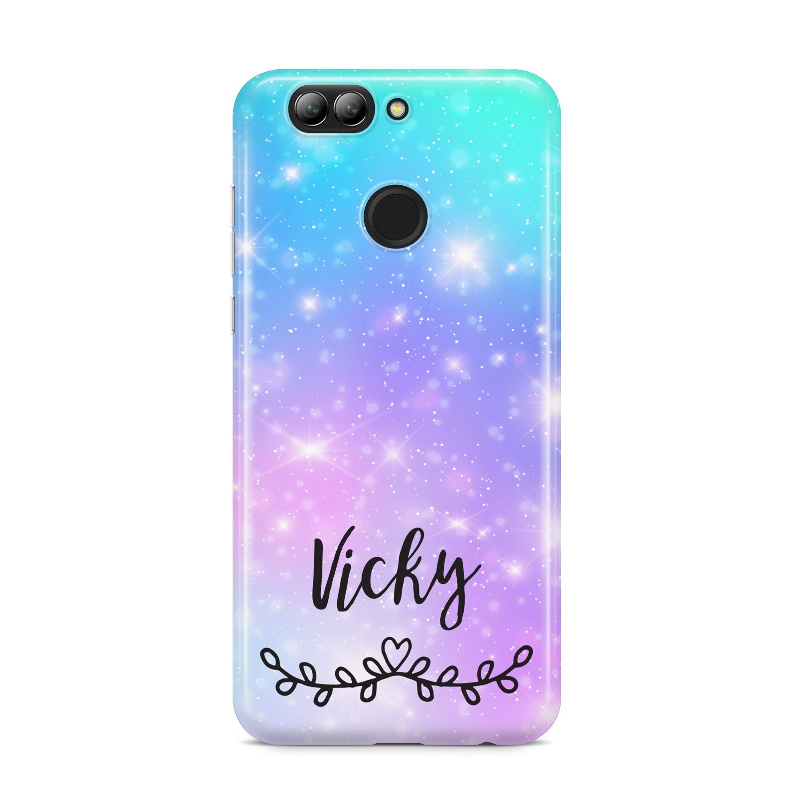 Personalised Black Name Purple Unicorn Marble Huawei Nova 2s Phone Case