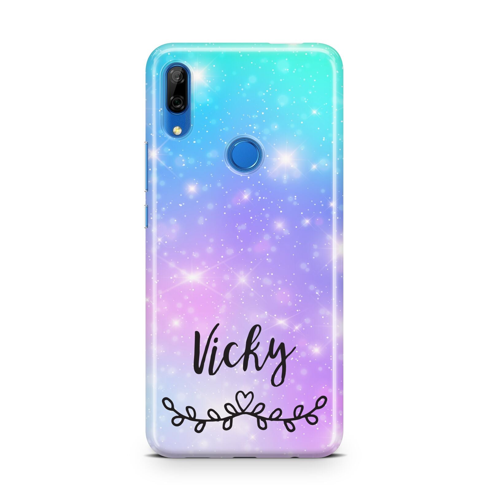 Personalised Black Name Purple Unicorn Marble Huawei P Smart Z