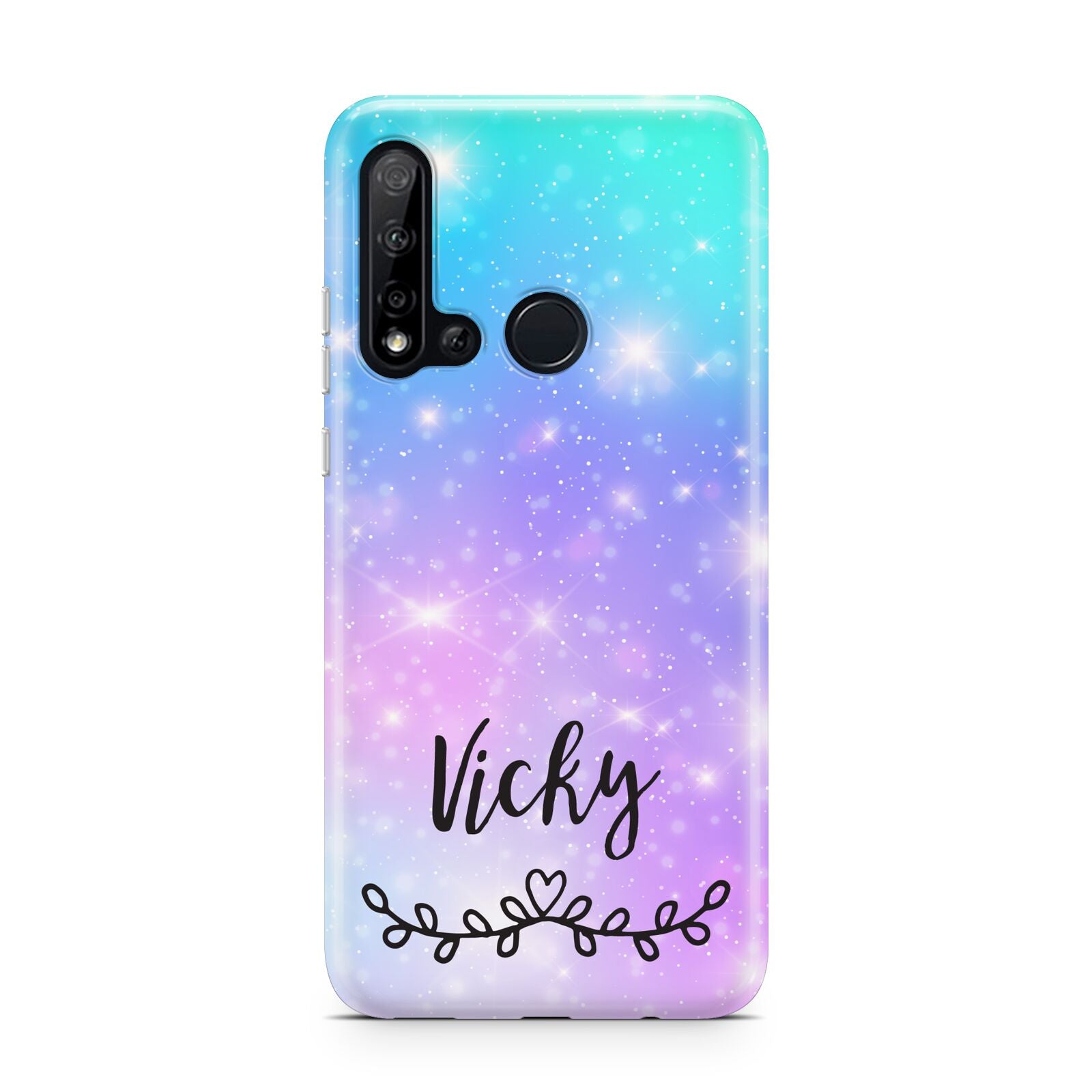 Personalised Black Name Purple Unicorn Marble Huawei P20 Lite 5G Phone Case