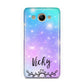Personalised Black Name Purple Unicorn Marble Huawei Y3 2017