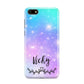 Personalised Black Name Purple Unicorn Marble Huawei Y5 Prime 2018 Phone Case