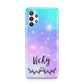 Personalised Black Name Purple Unicorn Marble Samsung A32 5G Case
