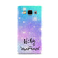 Personalised Black Name Purple Unicorn Marble Samsung Galaxy A5 Case