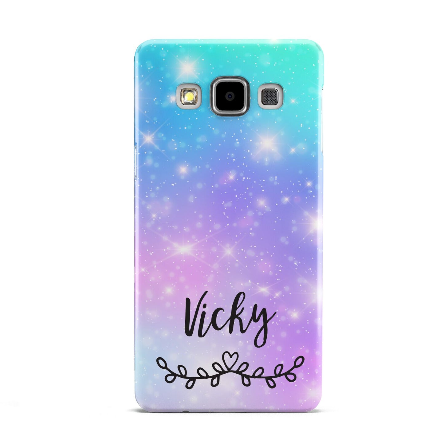 Personalised Black Name Purple Unicorn Marble Samsung Galaxy A5 Case