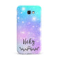 Personalised Black Name Purple Unicorn Marble Samsung Galaxy A7 2017 Case
