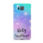 Personalised Black Name Purple Unicorn Marble Samsung Galaxy Alpha Case