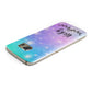 Personalised Black Name Purple Unicorn Marble Samsung Galaxy Case Top Cutout