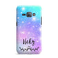 Personalised Black Name Purple Unicorn Marble Samsung Galaxy J1 2016 Case