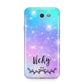 Personalised Black Name Purple Unicorn Marble Samsung Galaxy J7 2017 Case