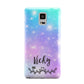 Personalised Black Name Purple Unicorn Marble Samsung Galaxy Note 4 Case