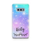 Personalised Black Name Purple Unicorn Marble Samsung Galaxy S10E Case
