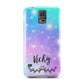 Personalised Black Name Purple Unicorn Marble Samsung Galaxy S5 Case