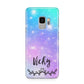 Personalised Black Name Purple Unicorn Marble Samsung Galaxy S9 Case