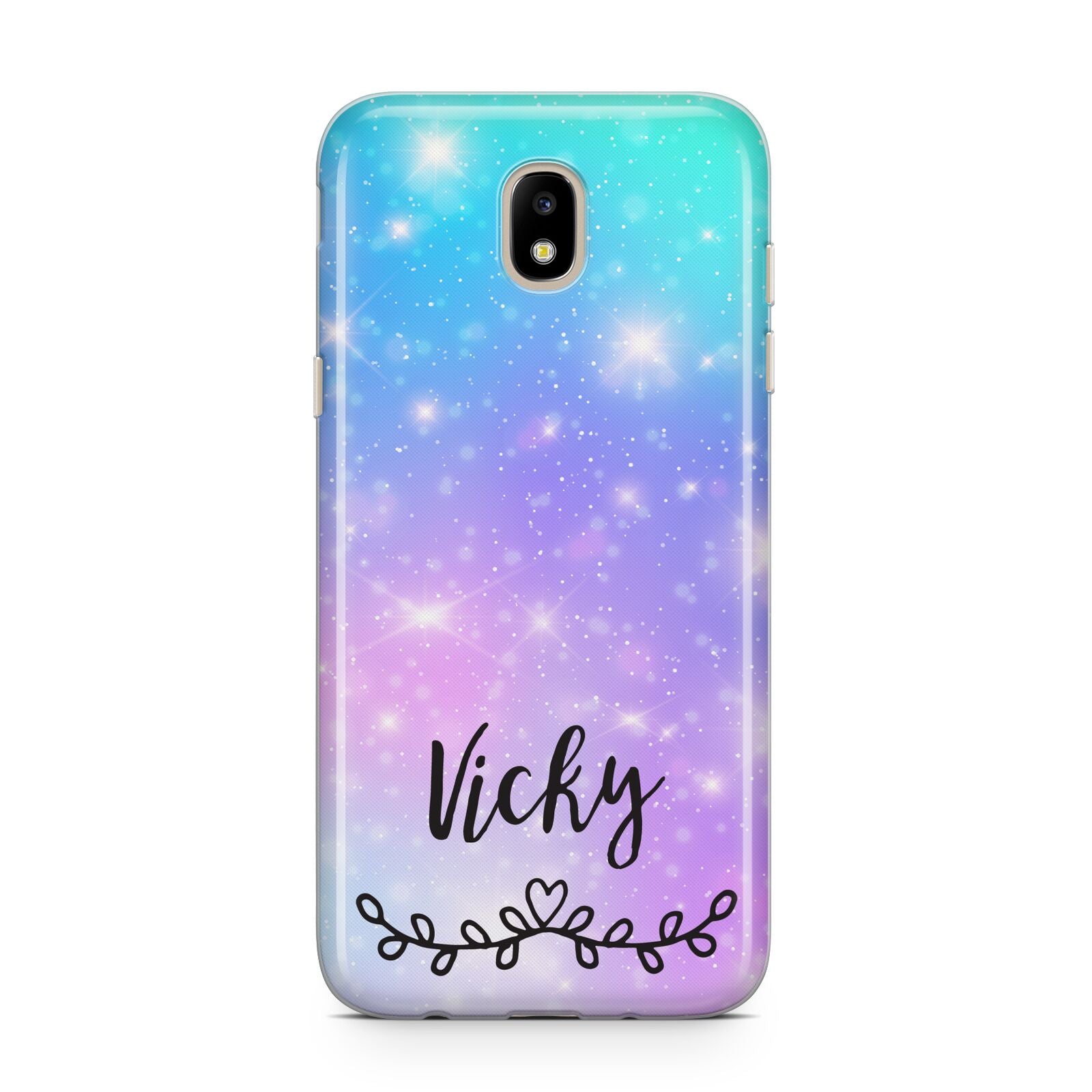 Personalised Black Name Purple Unicorn Marble Samsung J5 2017 Case