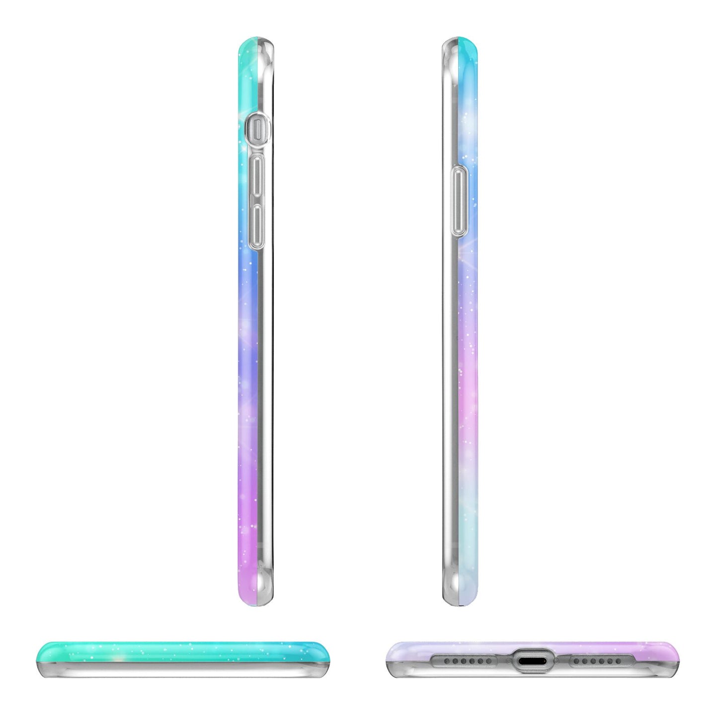 Personalised Black Name Purple Unicorn Marble iPhone 11 Pro 3D Tough Case Angle Images