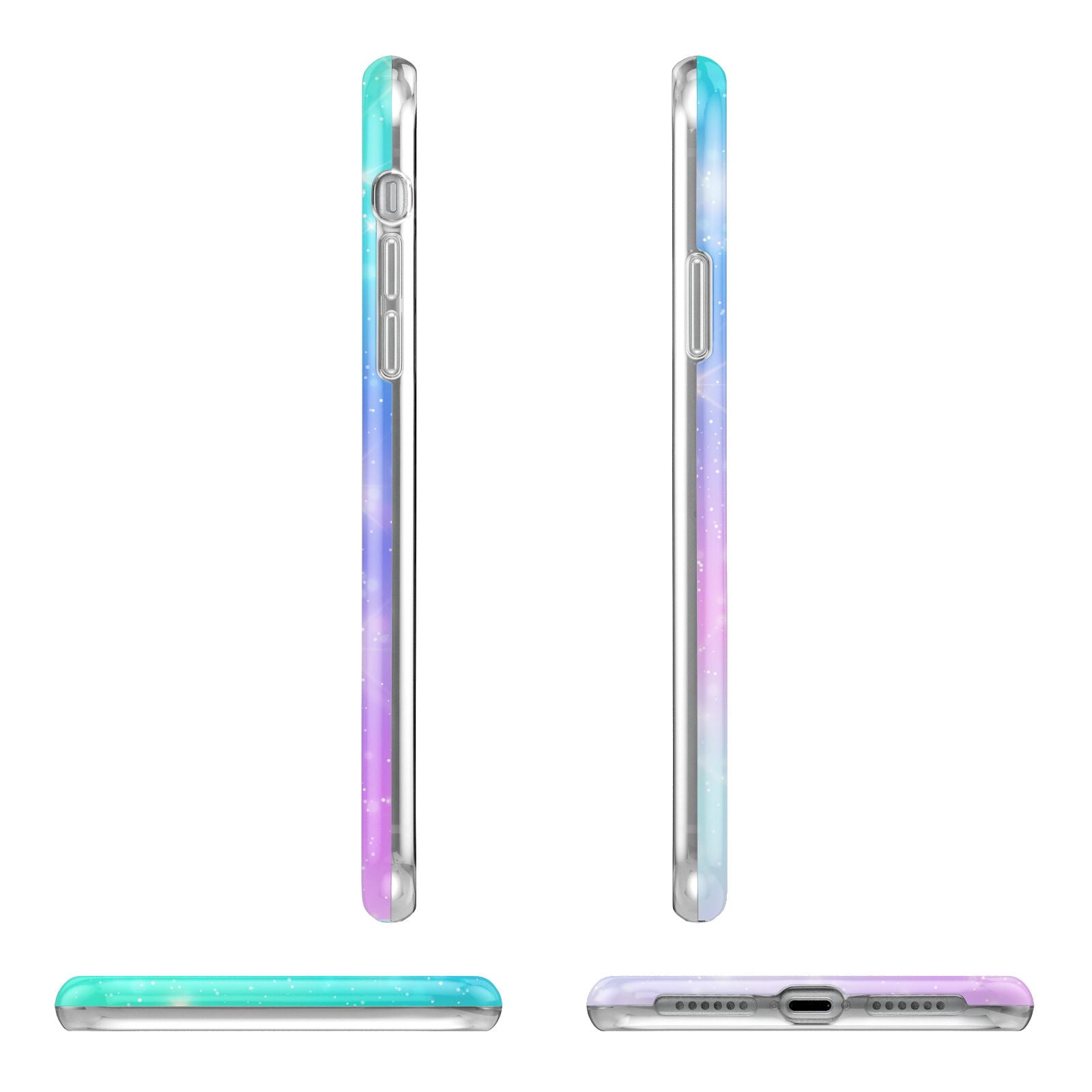 Personalised Black Name Purple Unicorn Marble iPhone 11 Pro 3D Tough Case Angle Images