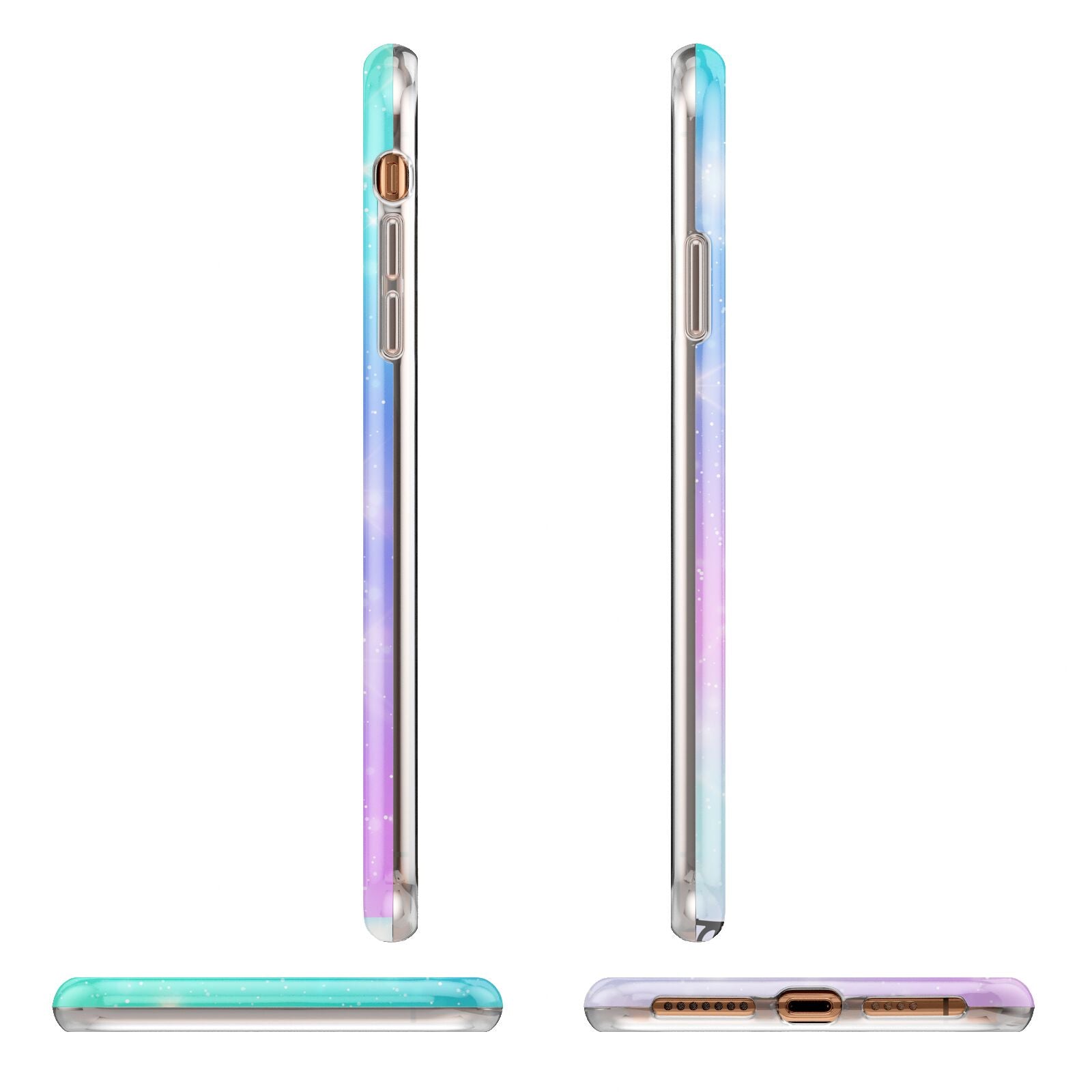 Personalised Black Name Purple Unicorn Marble iPhone 11 Pro Max 3D Tough Case Angle Images