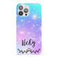 Personalised Black Name Purple Unicorn Marble iPhone 13 Pro Max Full Wrap 3D Snap Case