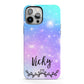 Personalised Black Name Purple Unicorn Marble iPhone 13 Pro Max Full Wrap 3D Tough Case