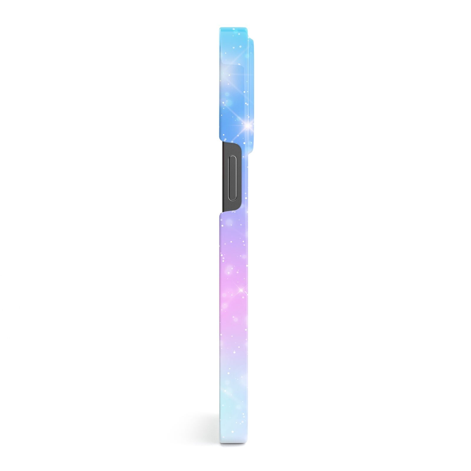 Personalised Black Name Purple Unicorn Marble iPhone 13 Pro Side Image 3D Snap Case