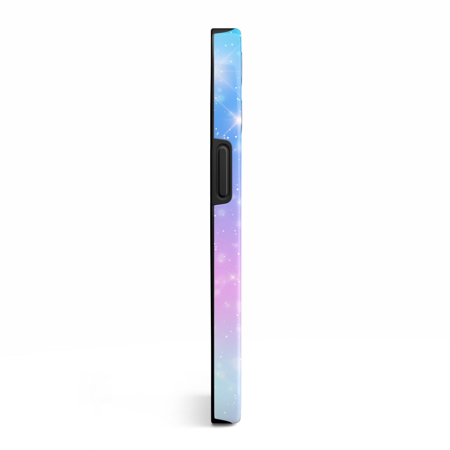 Personalised Black Name Purple Unicorn Marble iPhone 13 Pro Side Image 3D Tough Case