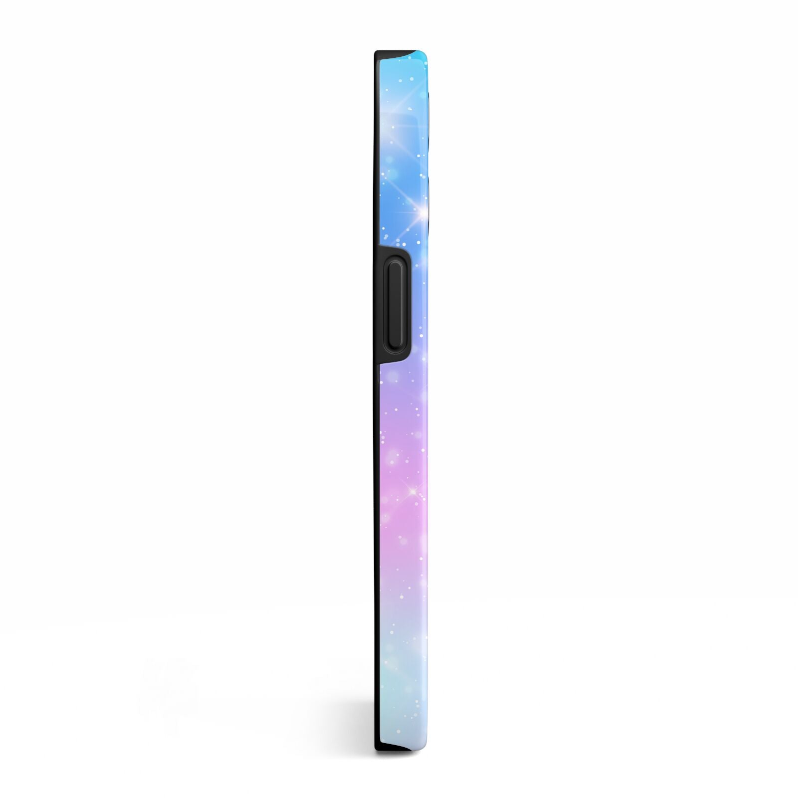 Personalised Black Name Purple Unicorn Marble iPhone 13 Pro Side Image 3D Tough Case