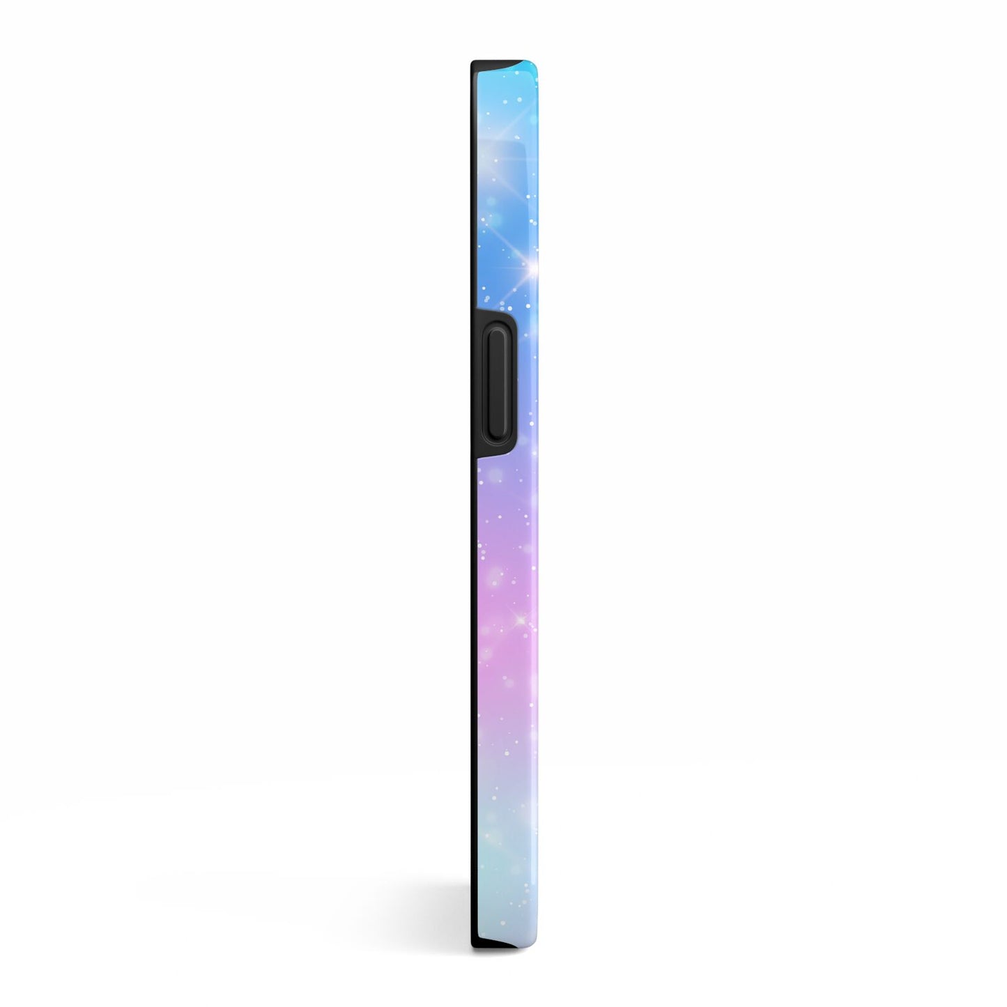 Personalised Black Name Purple Unicorn Marble iPhone 13 Side Image 3D Tough Case