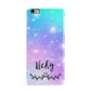 Personalised Black Name Purple Unicorn Marble iPhone 6 Plus 3D Snap Case on Gold Phone