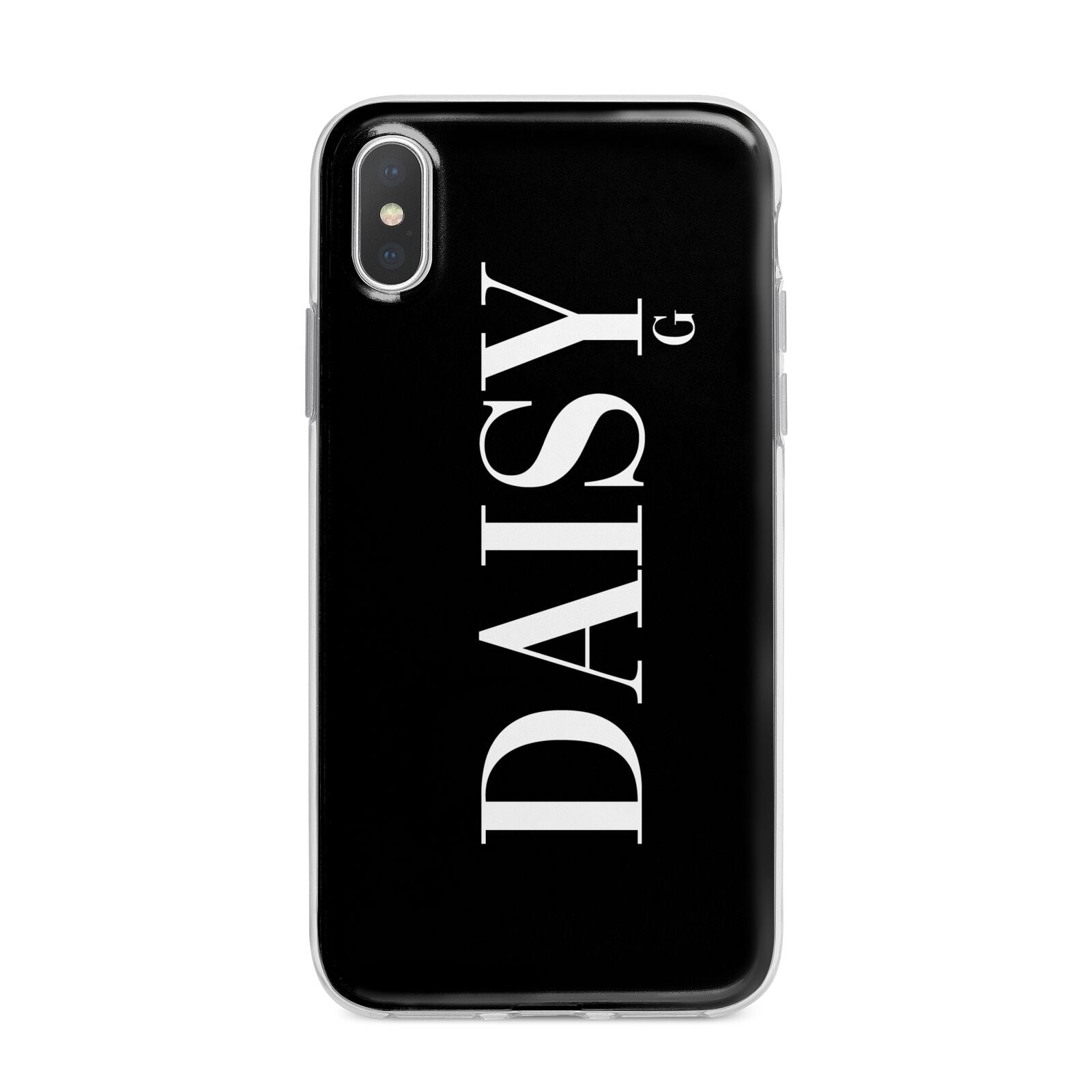 Personalised Black Name iPhone X Bumper Case on Silver iPhone Alternative Image 1