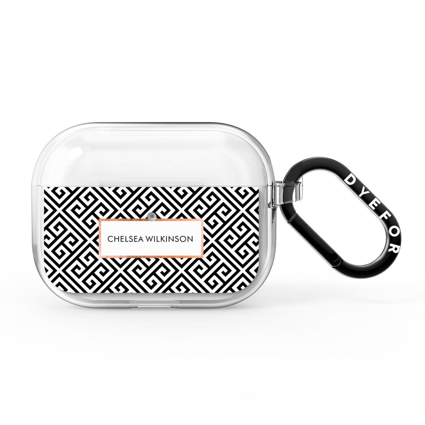 Personalised Black Pattern Name Or Initials AirPods Pro Clear Case