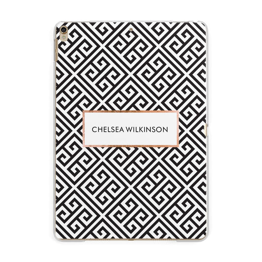 Personalised Black Pattern Name Or Initials Apple iPad Gold Case