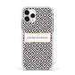Personalised Black Pattern Name Or Initials Apple iPhone 11 Pro in Silver with White Impact Case