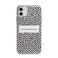 Personalised Black Pattern Name Or Initials Apple iPhone 11 in White with Bumper Case