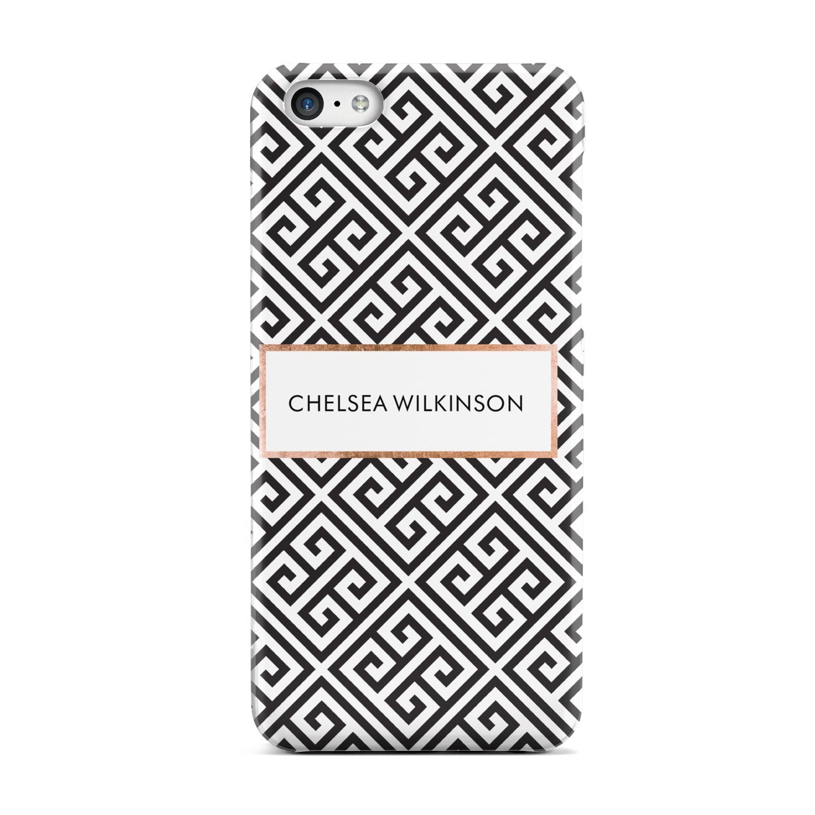 Personalised Black Pattern Name Or Initials Apple iPhone 5c Case